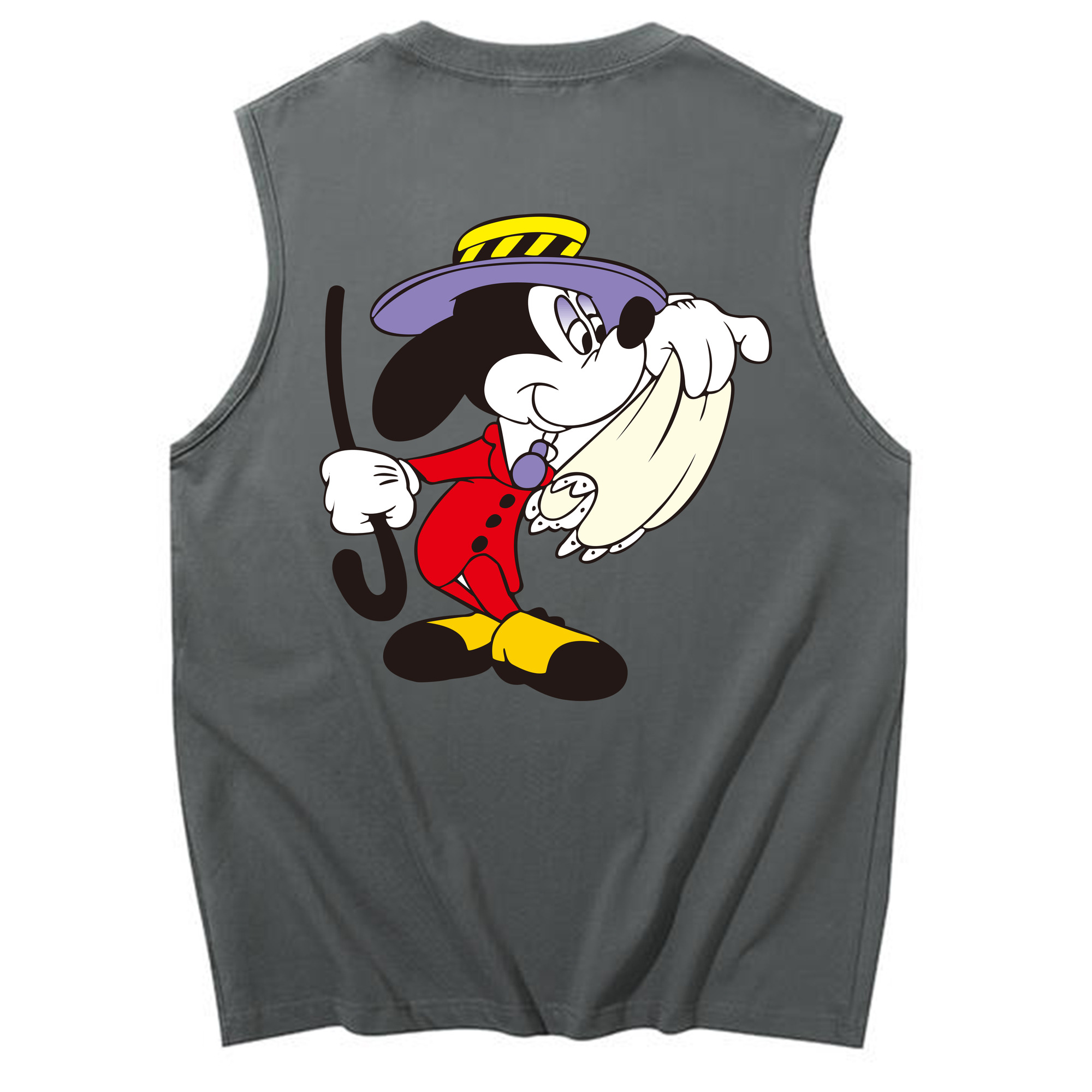 ミッキーマウス Mickey Mouse コットン100％タンクトップ（背面プリント）